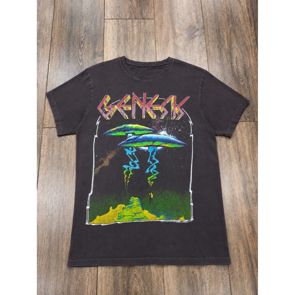Genesis Watcher of the Skies T Shirt Mens L UFO Band Graphic Distressed
